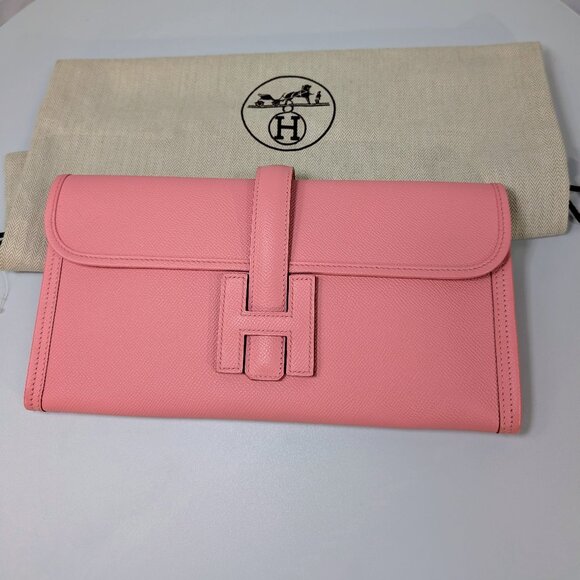 Hermès Rose Confetti Epsom Leather Jige Élan 29 Clutch - Picture 1 of 13